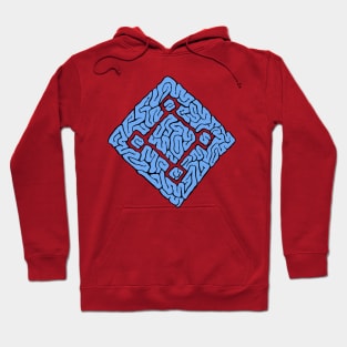 square brain blue Hoodie